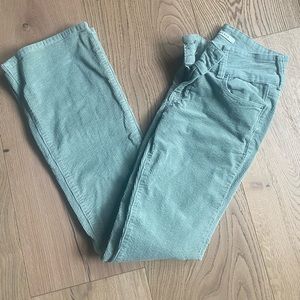 PACSUN Green CorduroyLow Rise Bootcut Jeans